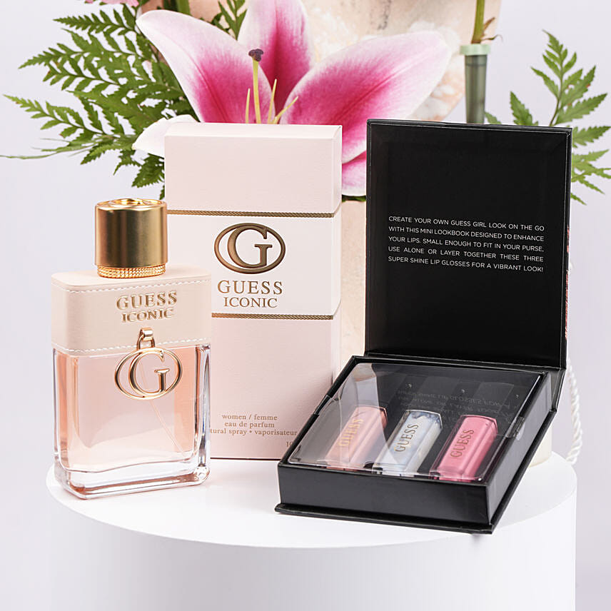Guess Gift Box Mini Nude Lip Kit & Guess Iconic Edp