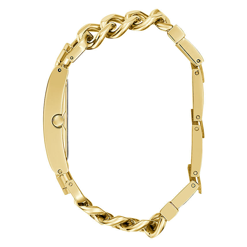 Guess Gold Analong Watch With Flowers Gift Box For Her