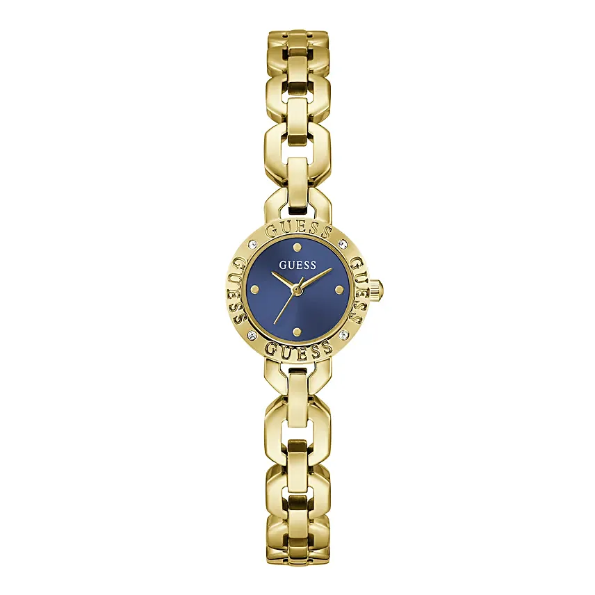Guess Ladies Siren Gold Tone Analog Watch Gift Box