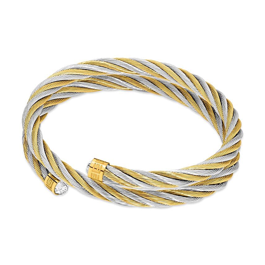 Guy Laroche Dual Tone Bangle With Floral Box For Her