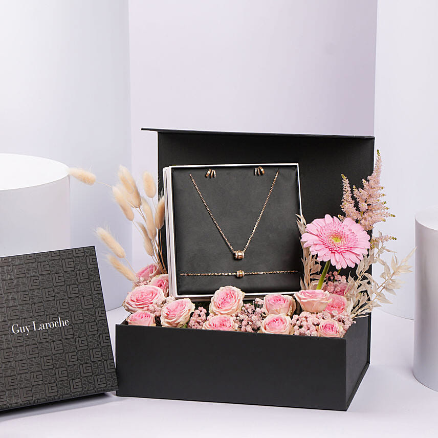 Guy Laroche Gold Plated Crystals Jewelry Gift Set