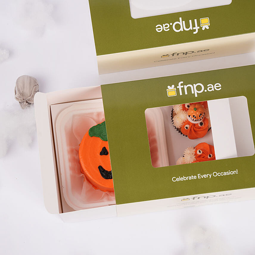 Halloween Bento Cake And Cupcakes