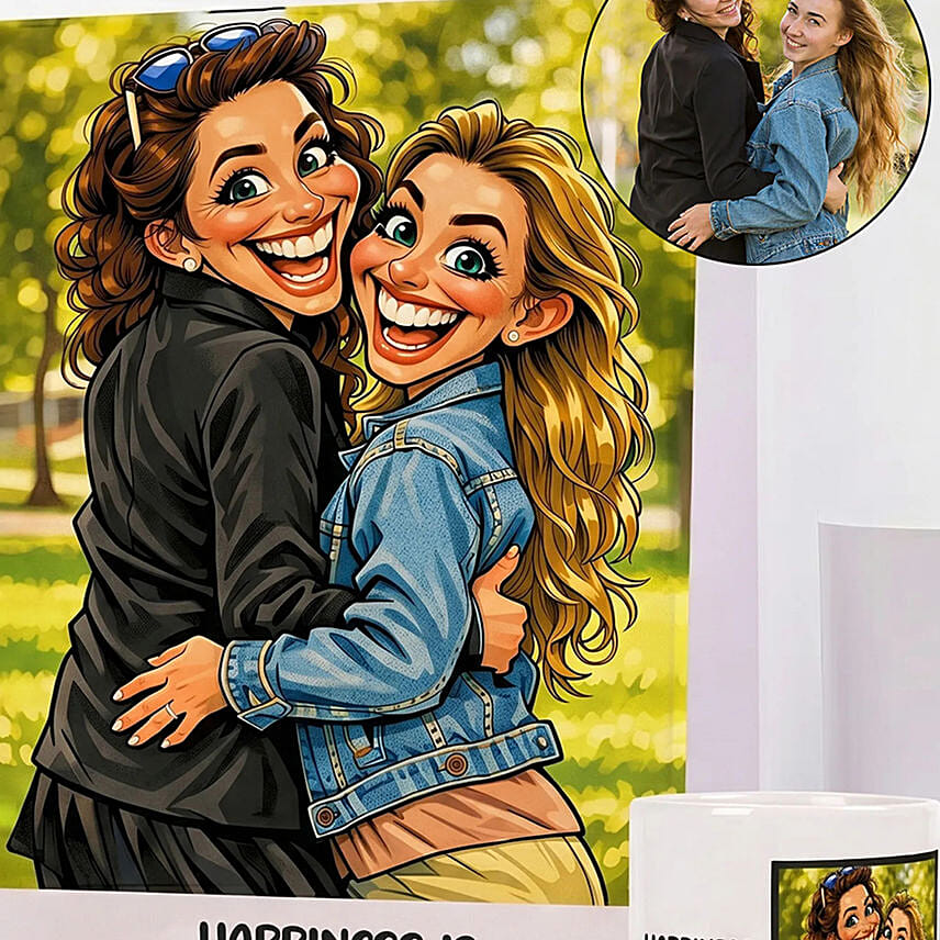Sisters Forever Canvas Print and Mug Set