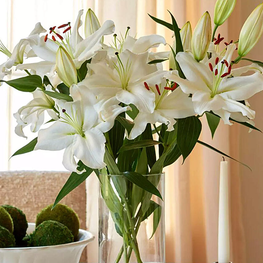 Happiness With Lilies Arrangement Delux