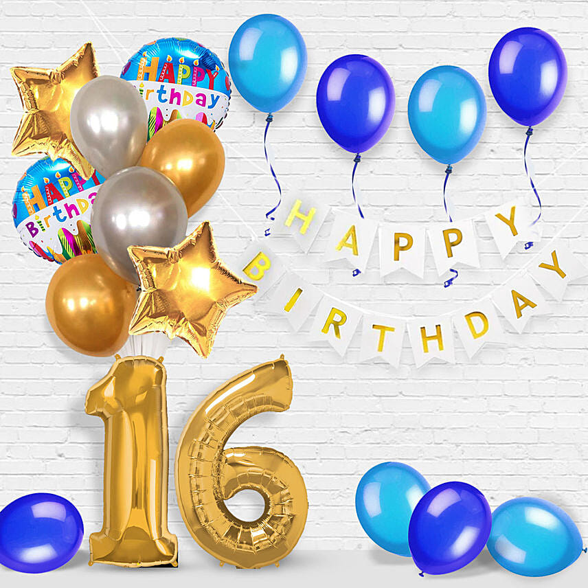 Happy Birthday and Numeric Balloons Decor