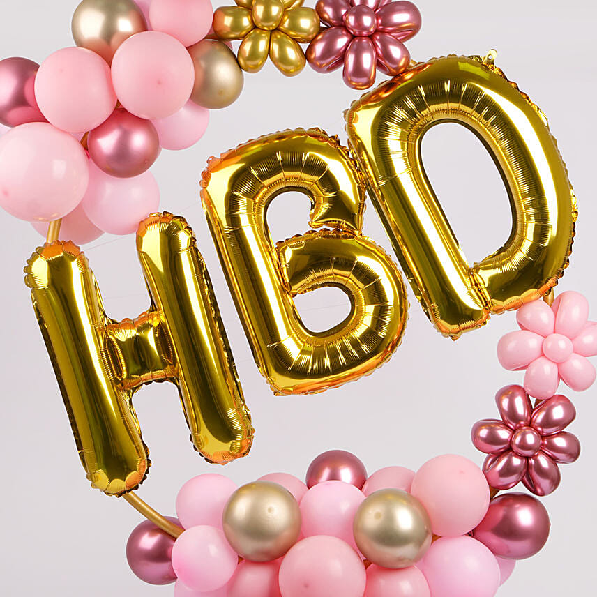 Happy Birthday Balloon Arrangement HBD Letters