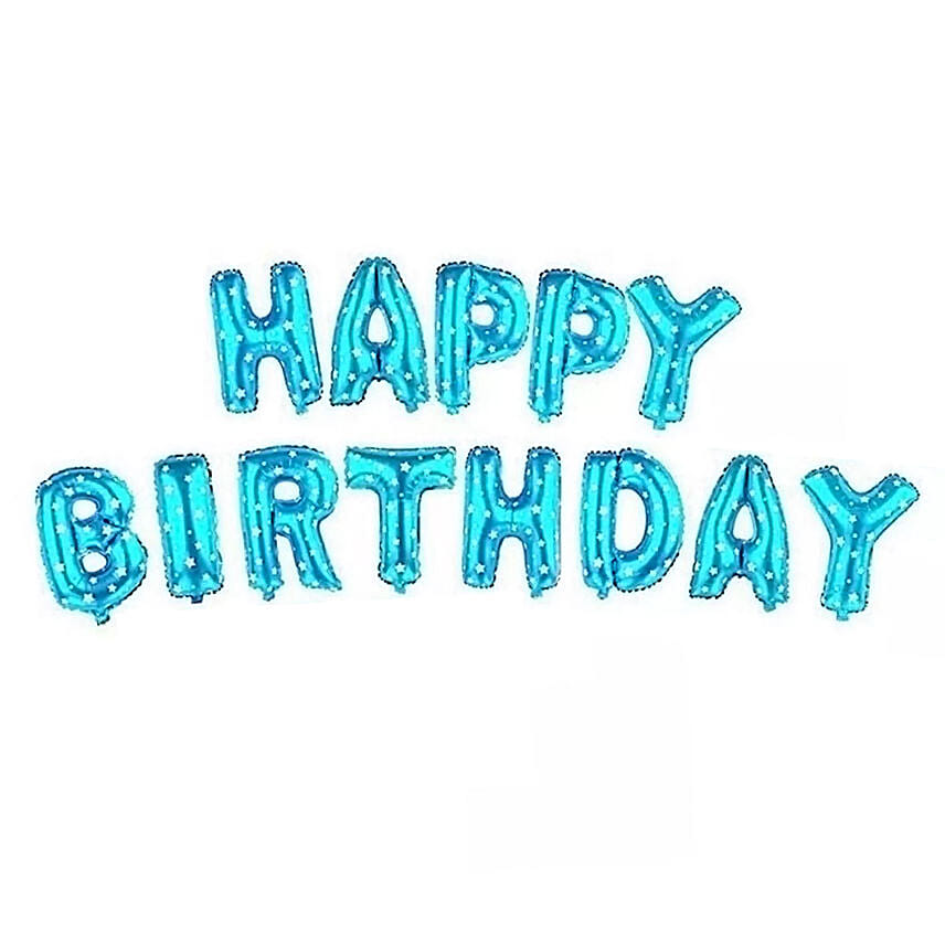 Happy Birthday Letter Blue Balloons