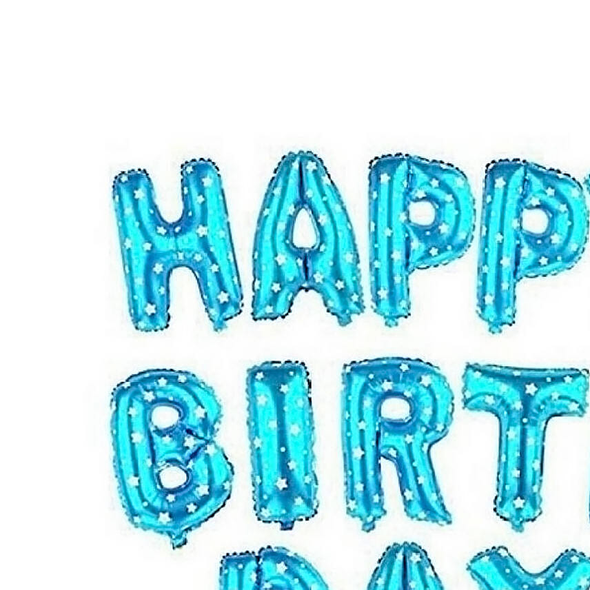 Happy Birthday Letter Blue Balloons