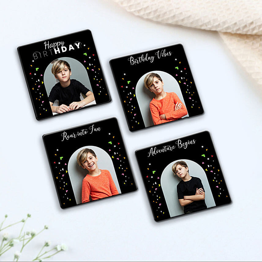 Happy Birthday Personalized Fridge Magnet set of 4