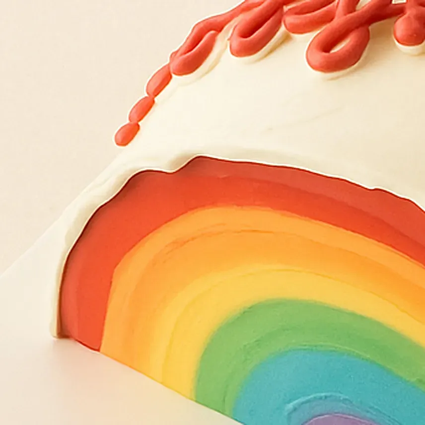 Happy Birthday Rainbow Theme Red Velvet Cake 1 KG