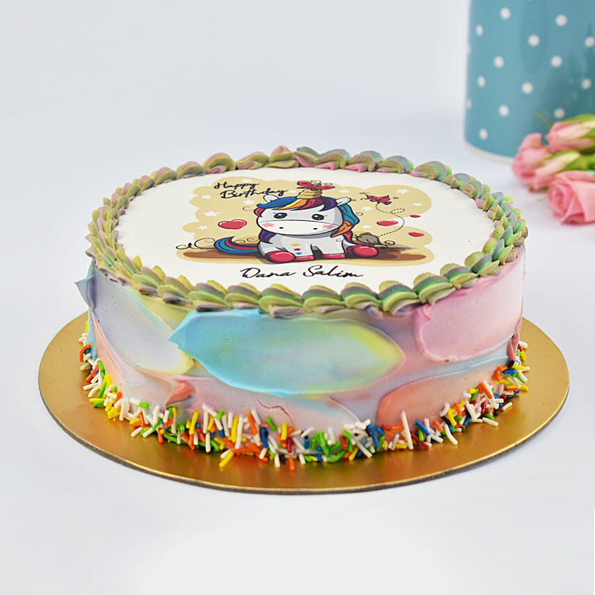 Happy Birthday Unicorn Half Kg Chocolate Cake