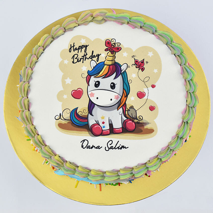 Happy Birthday Unicorn One Kg Chocolate Cake