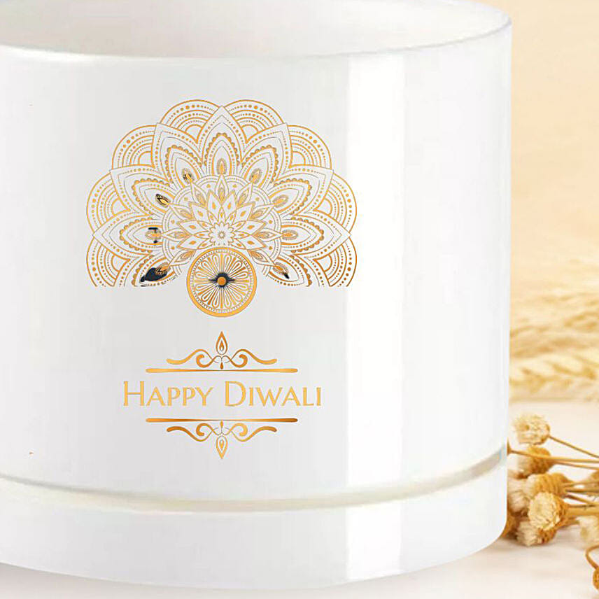 Happy Diwali White Planter
