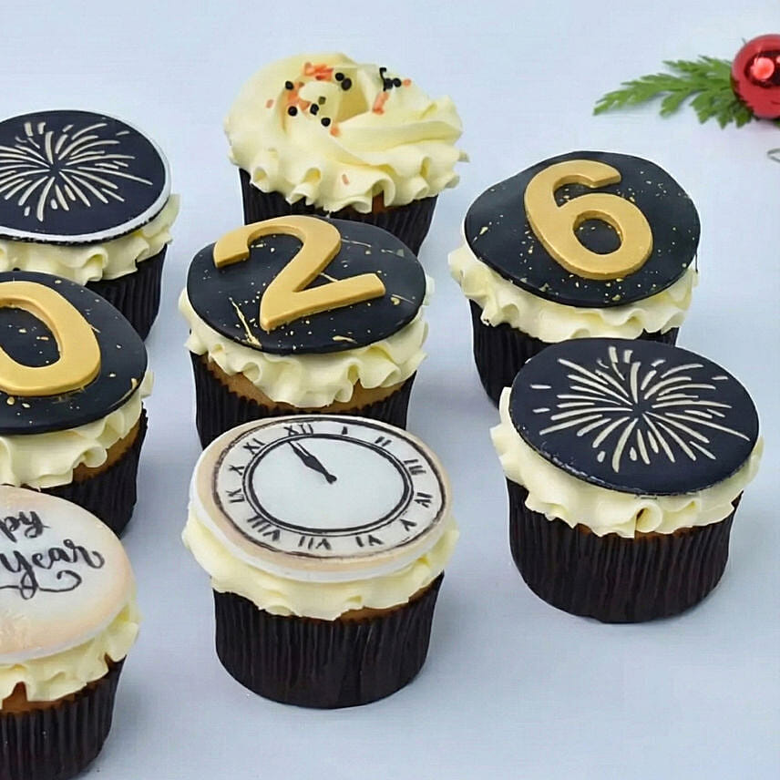 Happy New Year Cup Cakes 10 Pcs