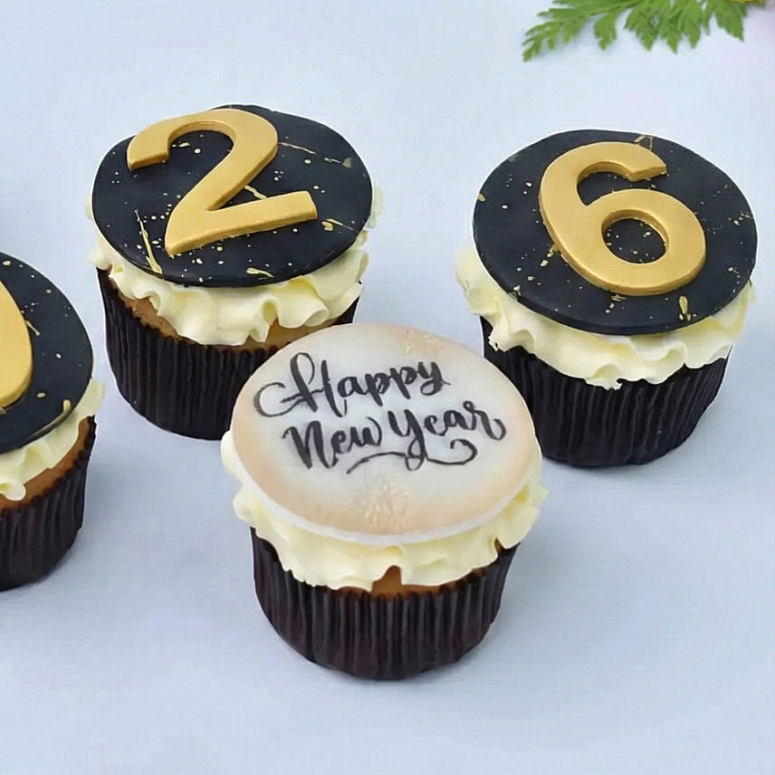 Happy New Year Cup Cakes 6 Pcs