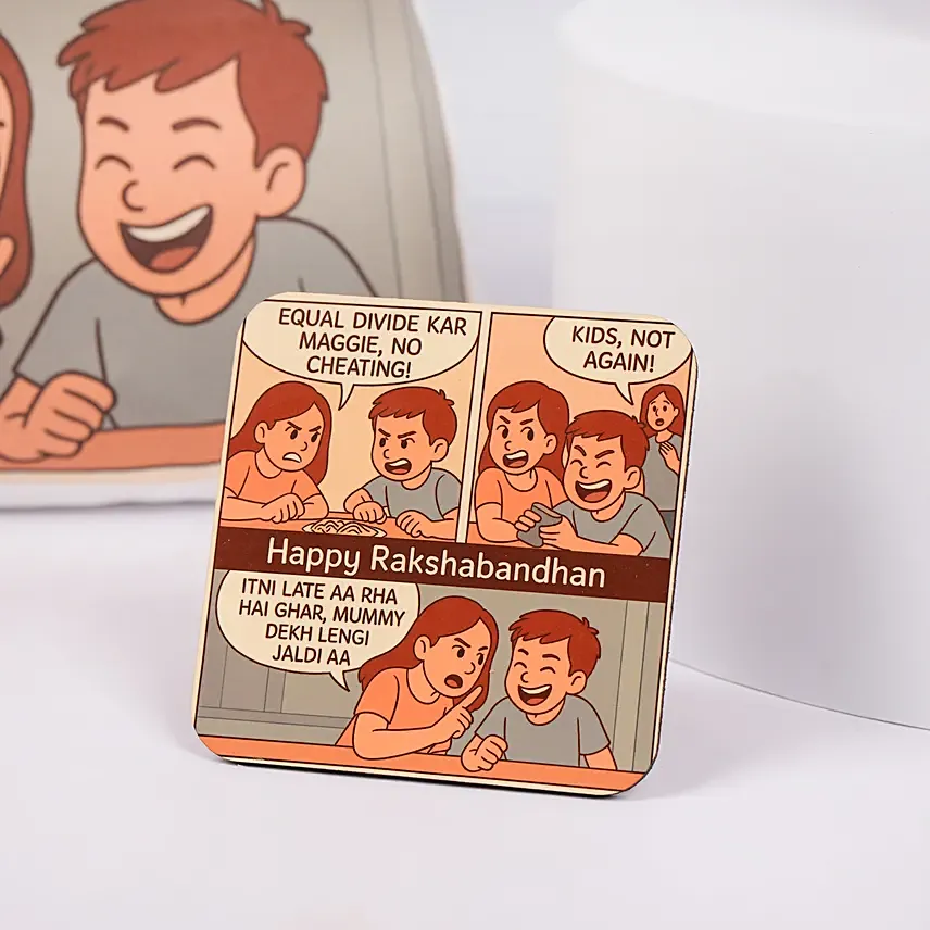 Happy Raksha Bandhan Mug and Cushion Set