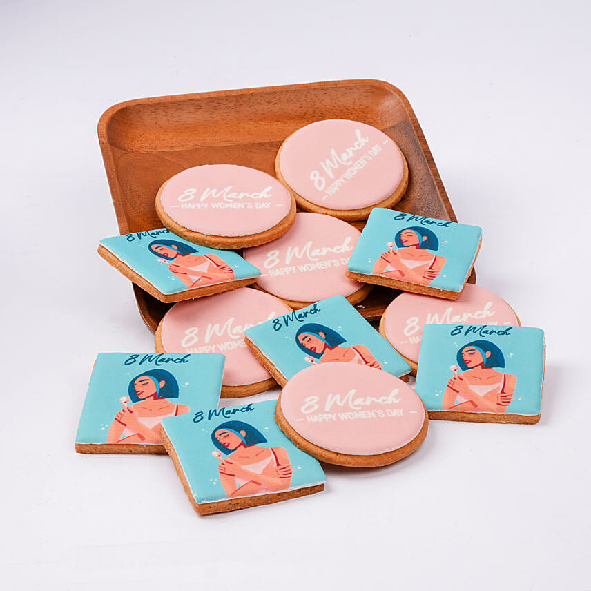 Happy Womens Day Designer Cookies 12 Pcs