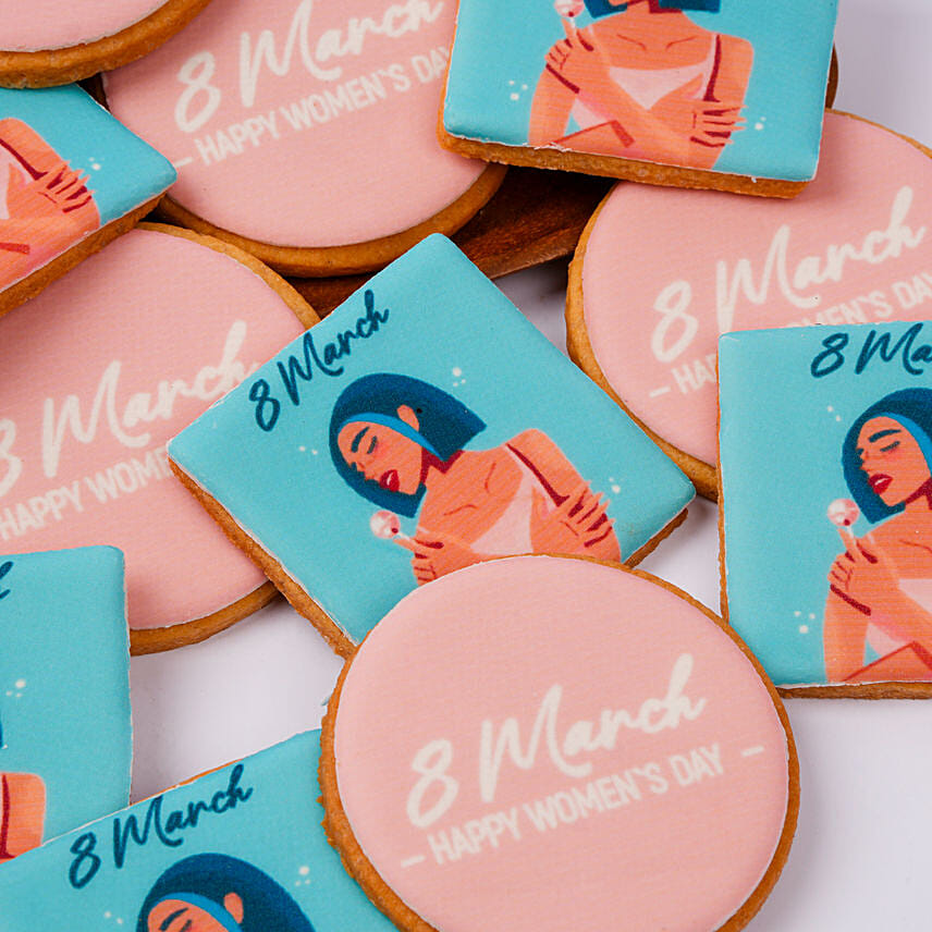 Happy Womens Day Designer Cookies 12 Pcs