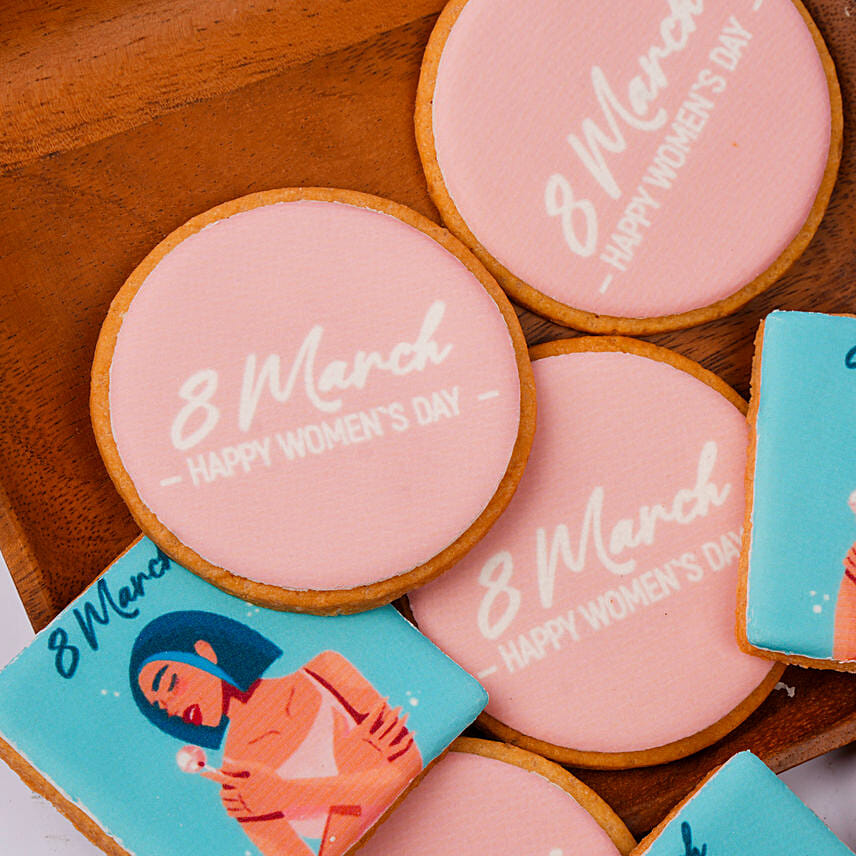 Happy Womens Day Designer Cookies 12 Pcs
