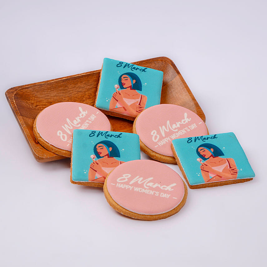 Happy Womens Day Designer Cookies 6 Pcs