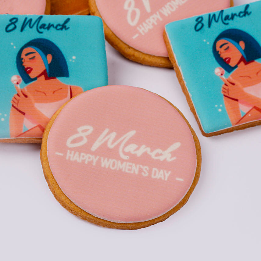 Happy Womens Day Designer Cookies 6 Pcs