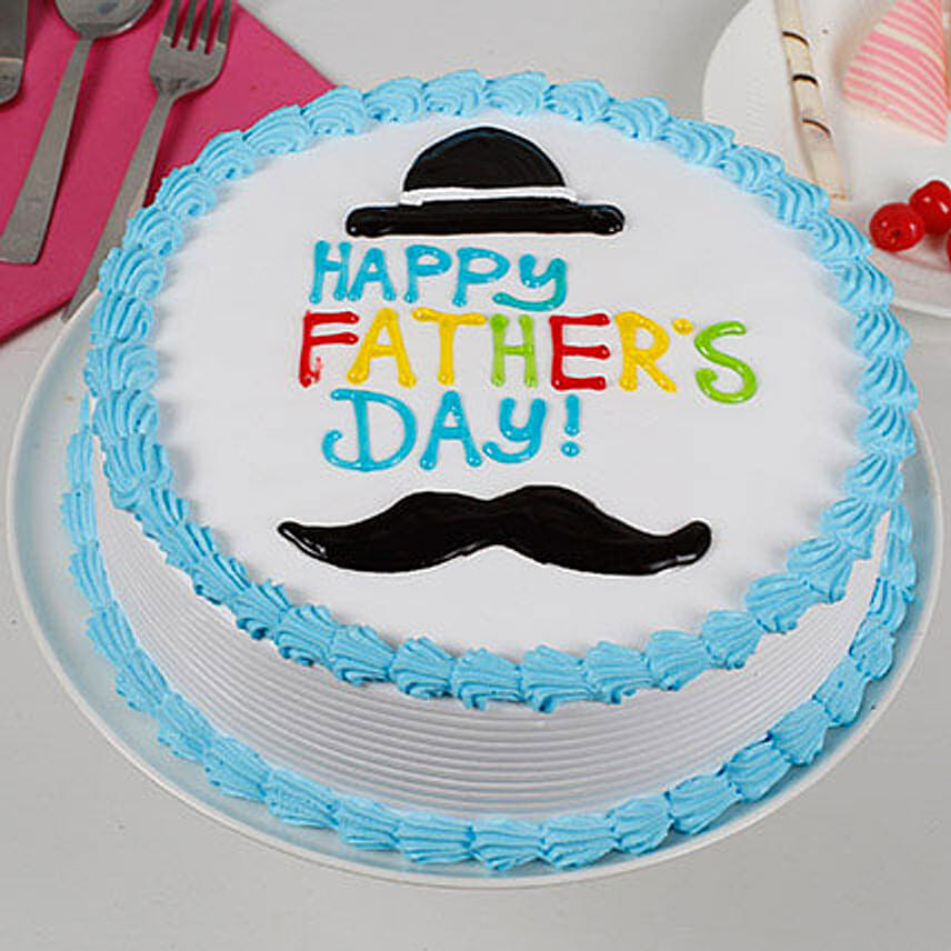 Hat And Moustache Cream Cake