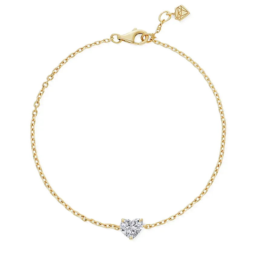 Vega Jewels Heart Diamond Necklace And Bracelet Set For Her