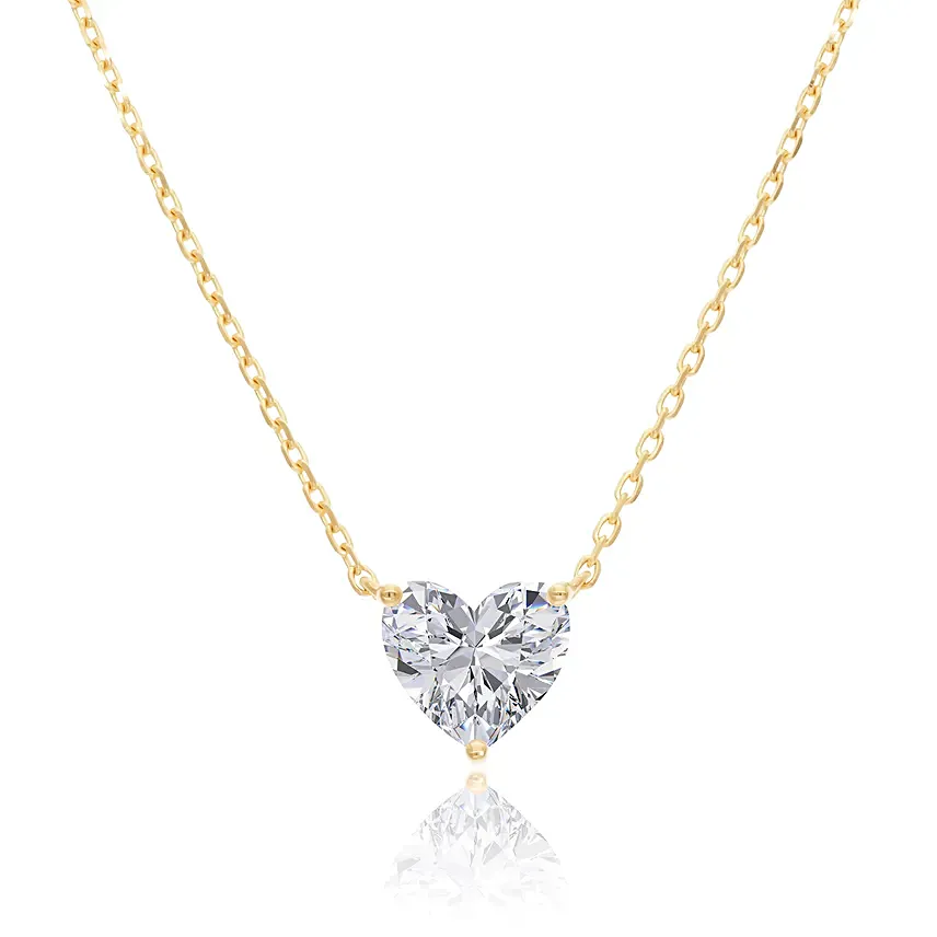 Vega Jewels Heart Diamond Necklace And Bracelet Set For Her