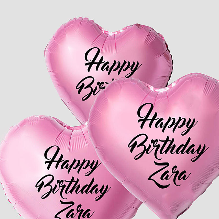 Heart Shaped Customized Text Pink Balloons