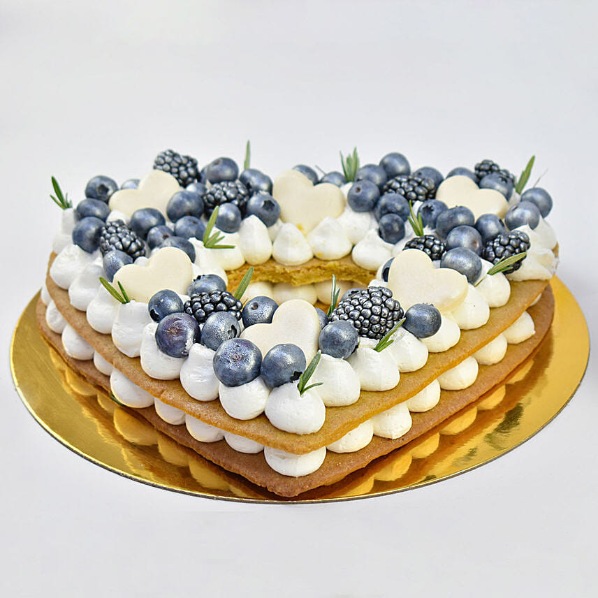 Heart To Heart Blueberry Cake