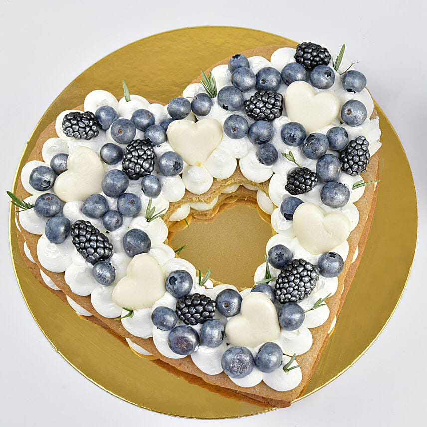 Heart To Heart Blueberry Cake