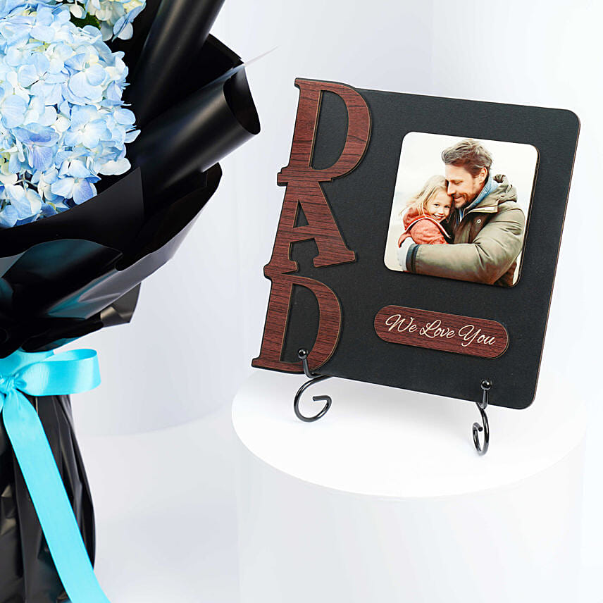 Hydrangea Bouquet With Dad Photo Frame