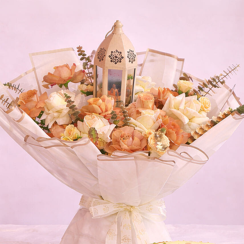 Iftar Treats Flower Bouquet And Cake Combo