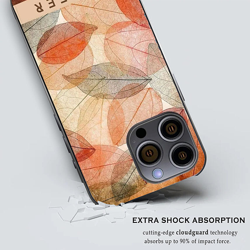 Iphone Case With Personalised Name And Leaf Pattern