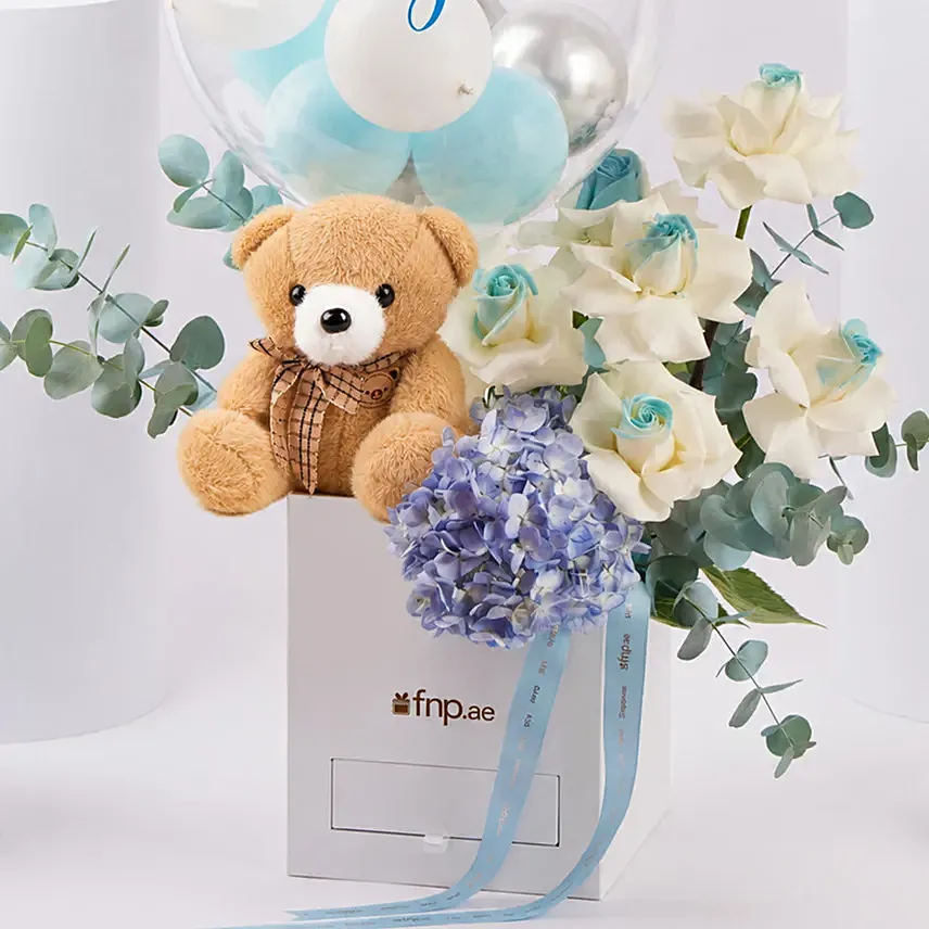 Its A Boy Bubble Bloom Arrangement