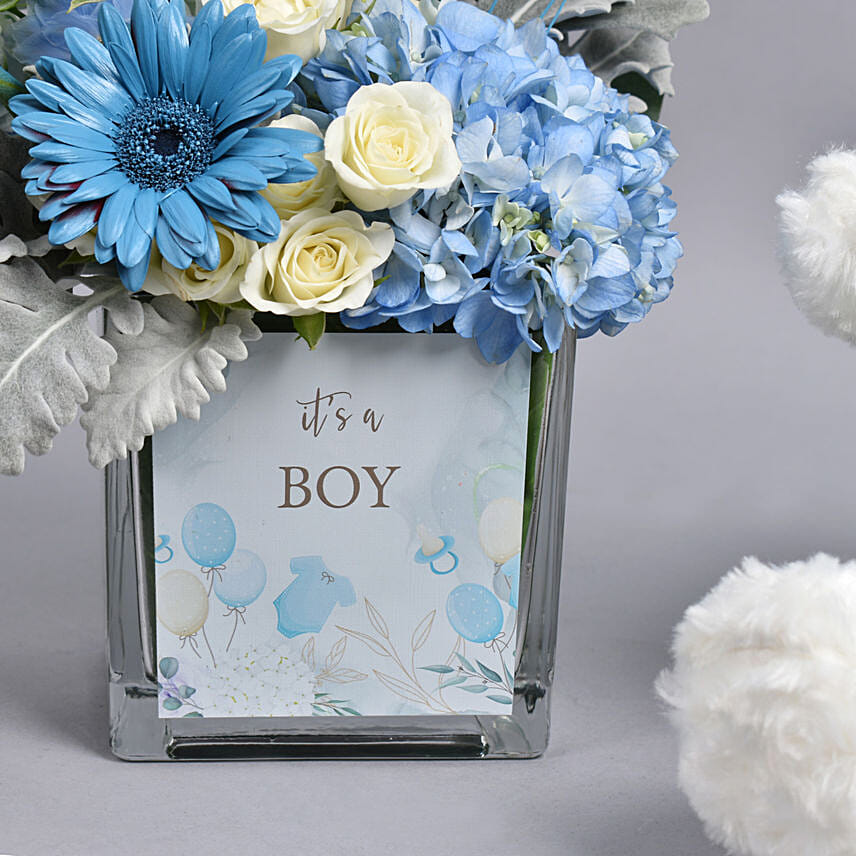 Its a Boy Flowers And Teddy