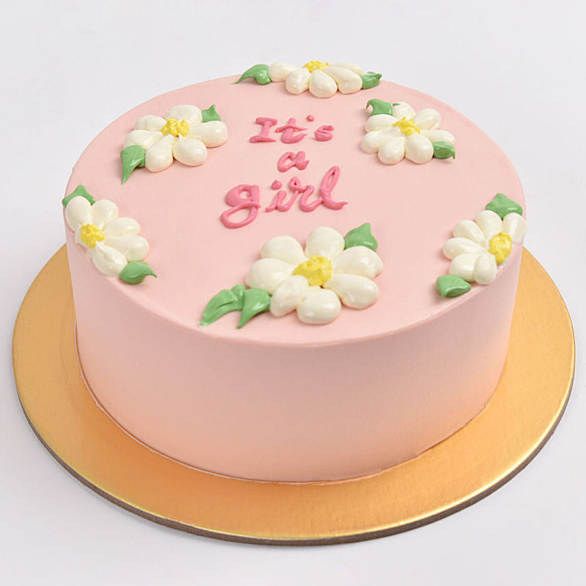 Its A Girl Vanilla Cake 8 Portion