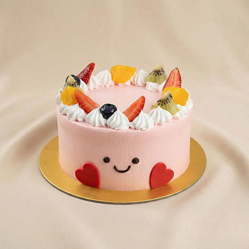 Jellycat Theme Mixed Fruit Cake With Fresh Fruits Cream 1 KG