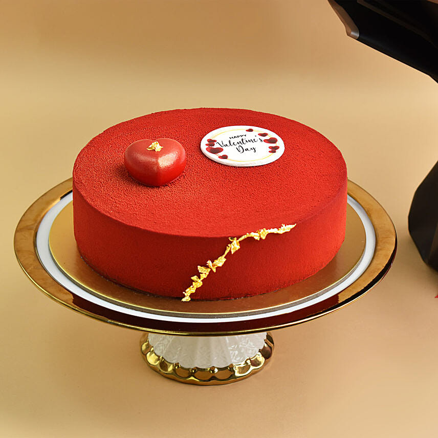 Joyful Red Bouquet With Cake
