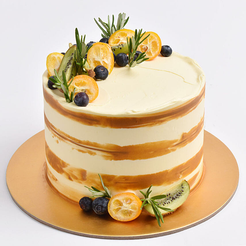 Kumquat Decorated vanilla Cake