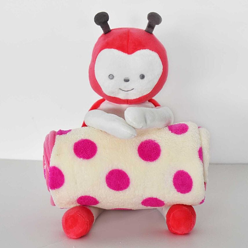 Ladybug Soft Toy with Baby Blanket