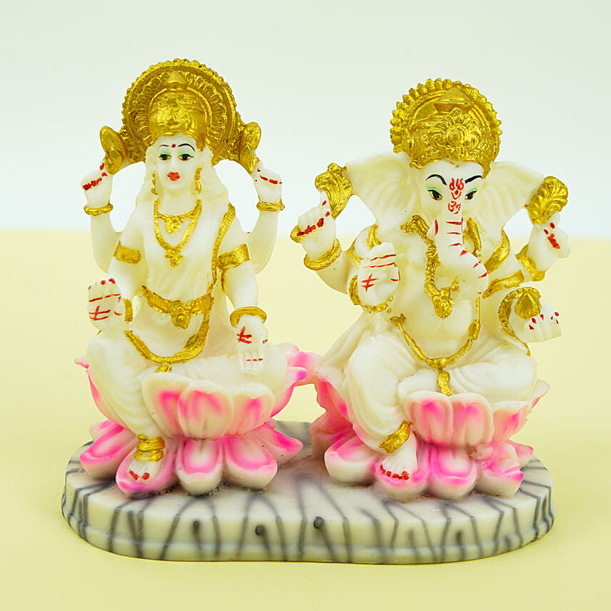 Laxmi Ganesha on Lotus Flower