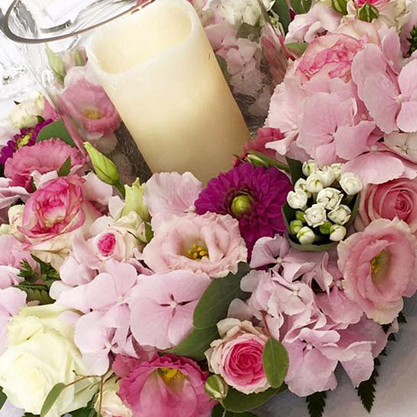 LED Candle Floral Table Arrangement