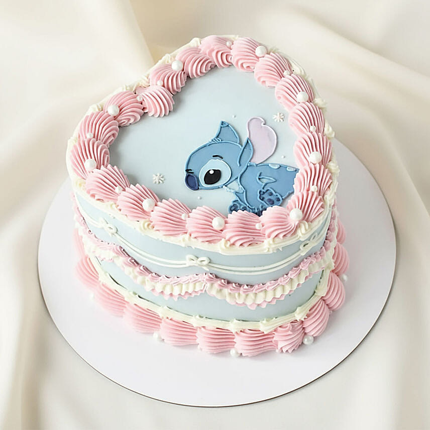 Lilo and Stitch Heart Shaped Chocolate Cake 1 KG