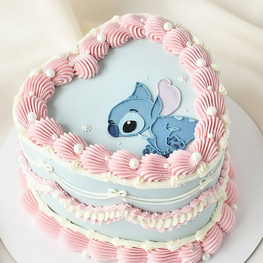 Lilo and Stitch Heart Shaped Chocolate Cake 1 KG