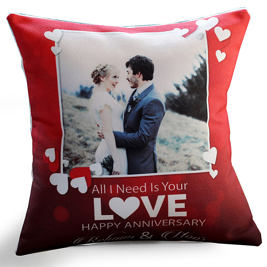 Love Anniversary Cushion and Rose Noir Cake