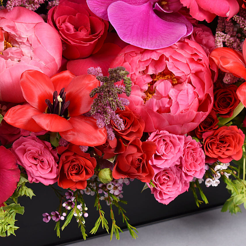 Love Flowers Box And Teddy
