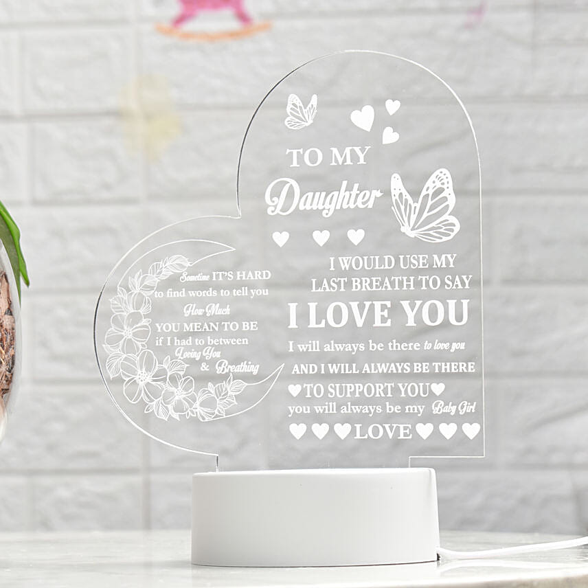 Love For Daughter Orchid Plant and Lamp
