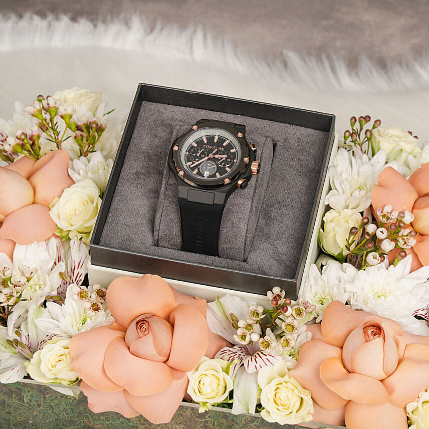 Love Until the End of Time Cerruti 1881 Watch and Flowers