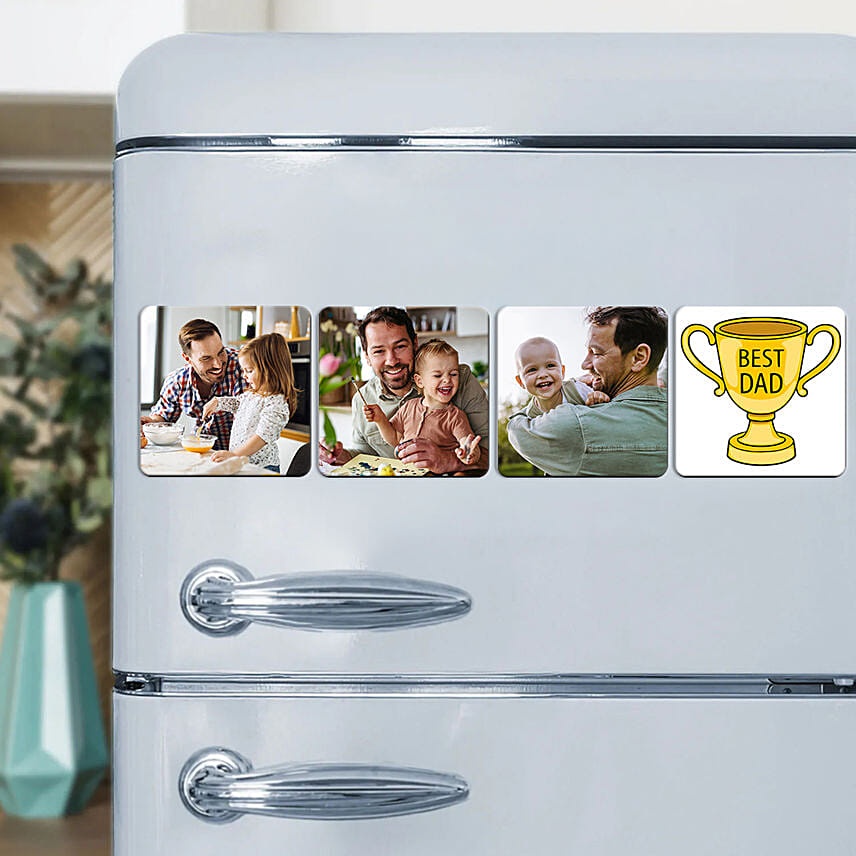 Love You Dad Personalized Fridge Magnets Set of 4